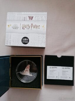 zlato striebro minca proof Harry Potter klobúk 2022 - 2
