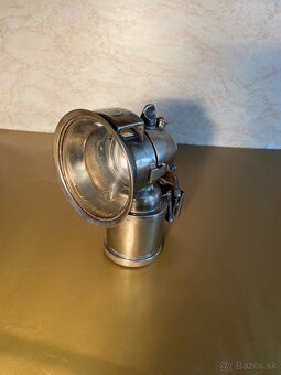 Karbidová lampa na historický bicykel. - 2