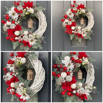 Vianočný veniec 35cm na dvere polmesiac vianočná dekoracia - 2
