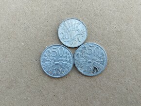Konvolut 917ks minci ČESKOSLOVENSKO (1,3,5,10,20,25,50 HALEŘ - 2
