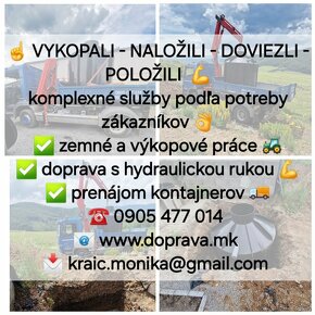 DOPRAVA s rukou, VÝKOPOVÉ práce, kontajnery - 2