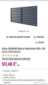 Brána dvojkrídlová 400x150cm - 2