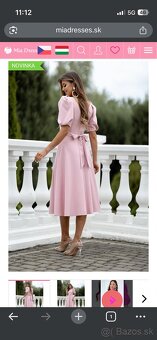 Staroružové spoločenské šaty midi - 2