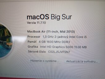 Predám Macbook air 11 inch,mid2013 - 2