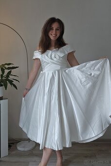 Elegantné Saténové šaty XL - 2