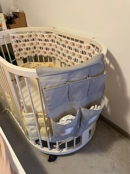 Okrúhla rastucá postieľka 7v1- Mimiko ROUND White - 2