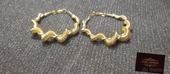 Pozlátené Náušnice pletené kruhy - 2