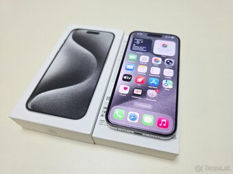APPLE IPHONE 15 PRO 128GB WHITE TITANIUM, BATERKA 100% - 2