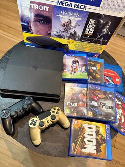 PlayStation 4 Slim + 2 ovládače + 7 hier + krabica - 2