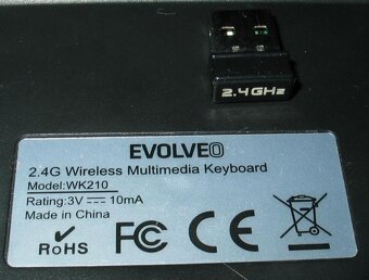 Bezdrôtová USB klávesnica Evolveo WK210 - česká/ruská - 2