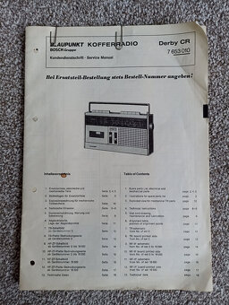 Staré retro rádio Blaupunkt Derby CR i s dokumentací - 2