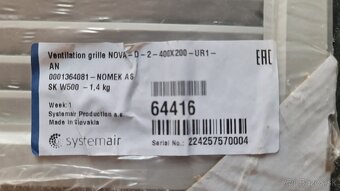 Vetracia mriežka NOVA D2 400x200 UR1 - 2