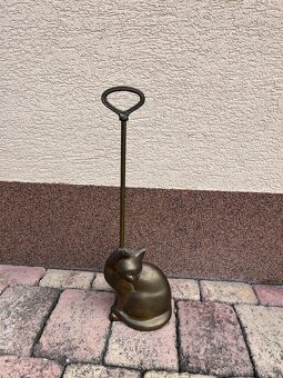 Mosadzná mačka - zarážka pred dvere - 2
