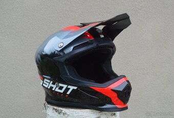 SHOT okuliare prilba helma červeno sivá atv sx - 2
