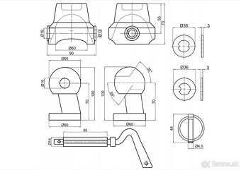 Komplet 4 gúľ na vyklápač (fi 60), vhodné do prívesov a ložn - 2