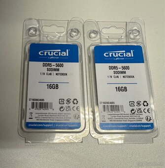 Crucial SO-DIMM 16 GB DDR5 5600 CL46 / 4800 MHz CL40 - 2