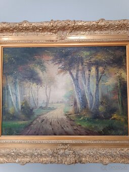 Starý obraz olej na plátne - 2