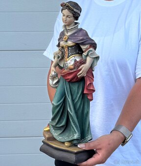Krásná socha sv.Alžběta malovaná dřevěná - 2