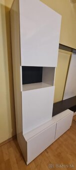 Predám obývaciu stenu biela lesklá - 2