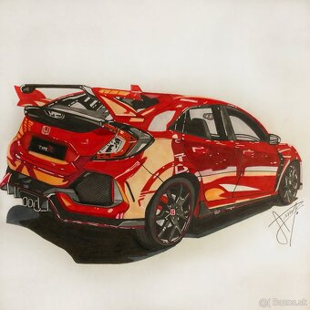 Kresba auta Lexus RC F a Honda Civic Type R - 2