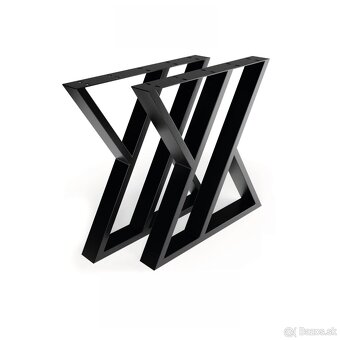 Stolové nohy, kovové v tvare Z čierne 2 ks - 2