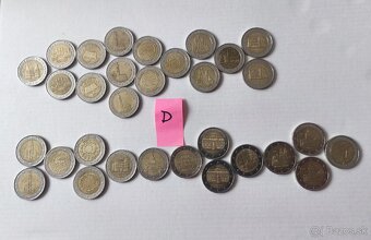 2 € pamätné mince z obehu Nemecko A,D,F,G,J - 2