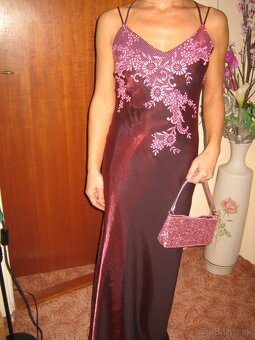 Spoločenské dlhé šaty + koktejlova kabelka + lodičky - 2