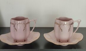 Ružový porcelán  - šálky na kávu - 2
