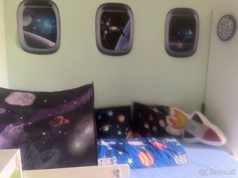 Obliečky návlečky,doplnky vesmír kozmonaut,záclona,koberec - 2