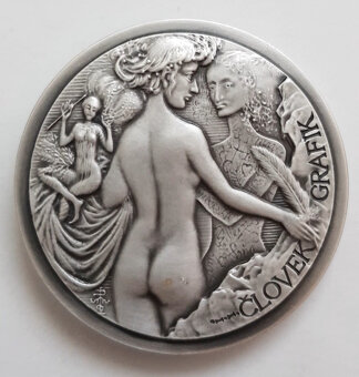 Postriebrená medaila Človek grafik / Zo slovenských hradov - 2