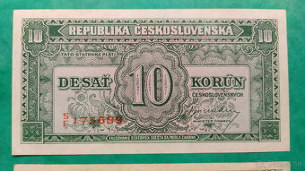 10 Kčs 1945 a 1950 - 2