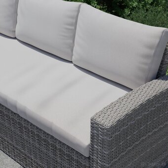 NOVÝ RATANOVÝ ROHOVÝ SET DO ZÁHRADY KOMPLET STOL + TABURETY - 2