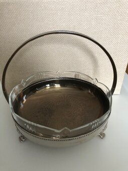 Mokka šálka s tanierikom a košík na dezerty  z alpaky - 2