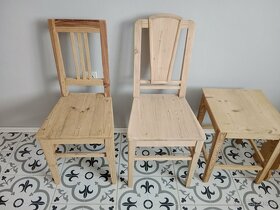 Staré, selské židle, stolička po renovaci - 2