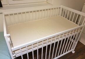 Detska postielka na kolieskach s matracom- az 6 poloh - 2