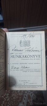 Maďarská pracovná knižka 1934 - 2