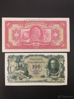 500Kč 1929, 100Kč 1931  SPECIMEN   UNC - 2