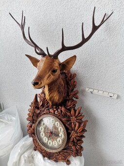 Krásne starožitné hodiny - jeleň, 70 cm vysoké - 2