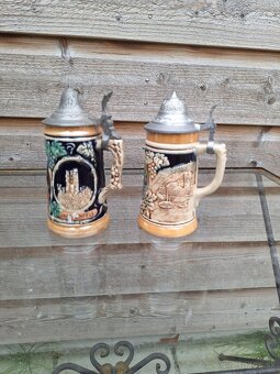 Zberateľské keramické krigle s cinovym vekom - 2