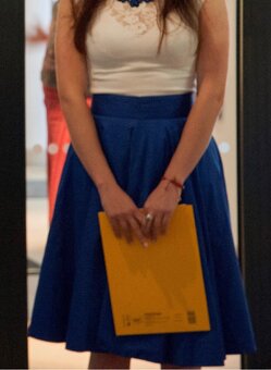 Kráľovsky modrá bavlnená sukňa Reparáda, XS/S, 33 E - 2