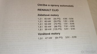 RENAULT Clio 1 - příručka na opravy a údržbu - manuál - 2