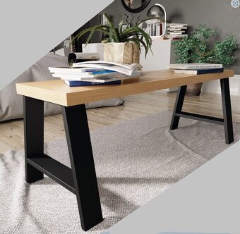 Stolové kovové podnože čierne 2 ks, 30/44×41 cm - 2