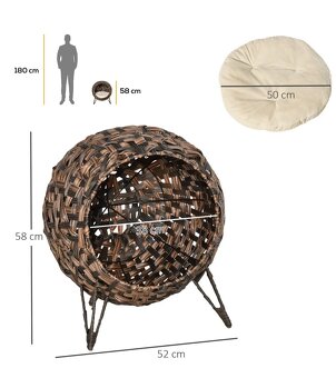 Domček pre mačky z ratanu - 2