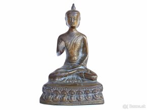 Starožitná Bronzová Soška Buddha - Tibet - 2