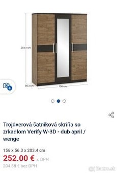 Trojdverová skriňa so zrkadlom - 2
