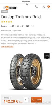 2023, 2ks sada, ako nove DUNLOP TRAILMAX RAID - 2