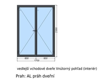 ÚPLNE NOVÉ dvojkrídlové dvere š. 170 cm x v. 235 cm - 2