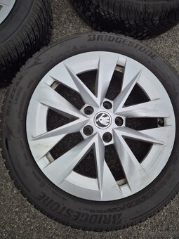 SKODA ELEKTRONY 5x112 R17 + BRIDGESTONE ZIMNE PNEUMATIKY - 2