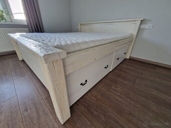 Manželská posteľ z masívu + matrac - 2