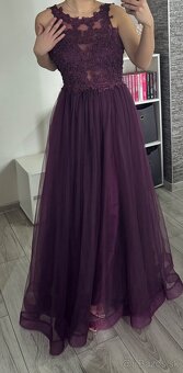 Fialové spoločenské šaty 38/M - 2